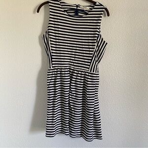 Madewell Women's Size Medium Blue/White Striped Afternoon Mini Dress